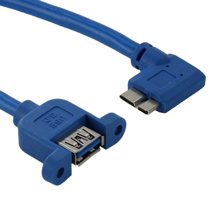 Cabo USB 3.0 Micro-B Macho com Curva de 90 Graus para USB 3.0 Fêmea OTG para Tablet / Disco Rígido Portátil, Comprimento: 30cm, Micro BM para AF, comprimento: 30cm