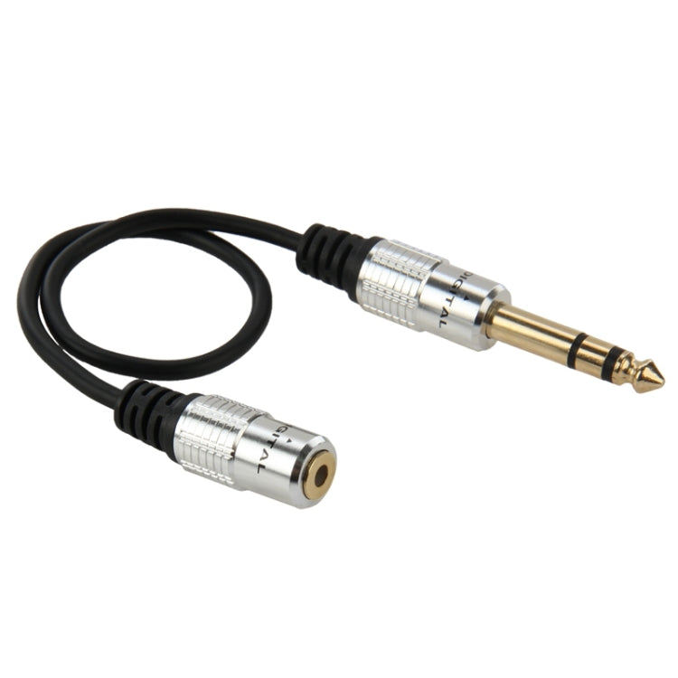 Cabo Adaptador de Áudio 6,35mm Macho para 3,5mm Fêmea, Comprimento: 30cm, 6,35mm Macho para 3,5mm Fêmea