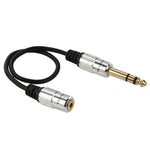 Cabo Adaptador de Áudio 6,35mm Macho para 3,5mm Fêmea, Comprimento: 30cm, 6,35mm Macho para 3,5mm Fêmea