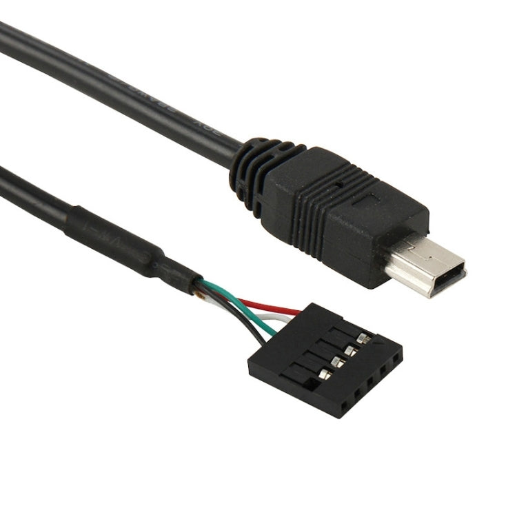 Cabo Adaptador de Header Fêmea de 5 Pinos da Placa-mãe para Mini USB Macho, Comprimento: 50cm, 5 Pinos da Placa-mãe para Mini USB