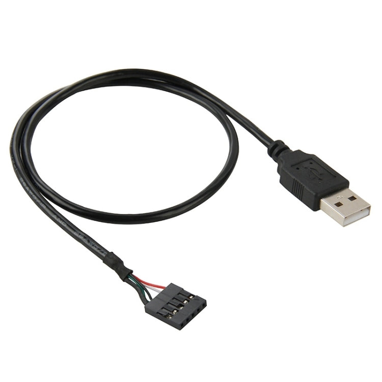 Cabo Adaptador de Header Fêmea de 5 Pinos da Placa-mãe para USB 2.0 Macho, Comprimento: 50cm, 5 Pinos da Placa-mãe para USB