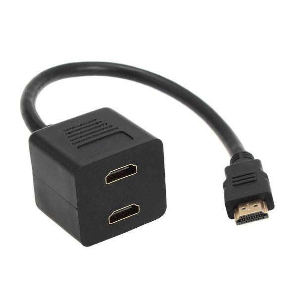 Adaptador Divisor HDMI 30cm Y com 2 Acopladores Gel (Banhado a Ouro), 1 para 2 (Banhado a Ouro)