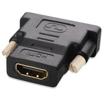 Adaptador HDMI 19 Pinos Fêmea para DVI 24+1 Pinos Macho (Banhado a Ouro), HDMI Fêmea para DVI 24+1 Pinos Macho