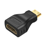 Adaptador Mini HDMI Macho Banhado a Ouro para HDMI 19 Pinos Fêmea, Mini HDMI Macho para HDMI Fêmea