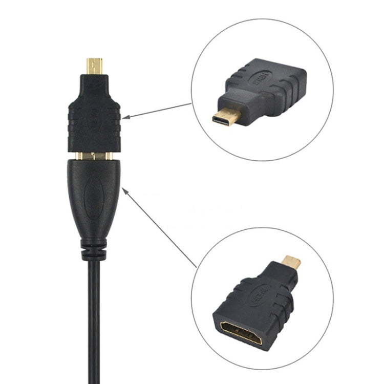 Adaptador macho Micro HDMI para fêmea HDMI (banhado a ouro), macho Micro HDMI para fêmea HDMI