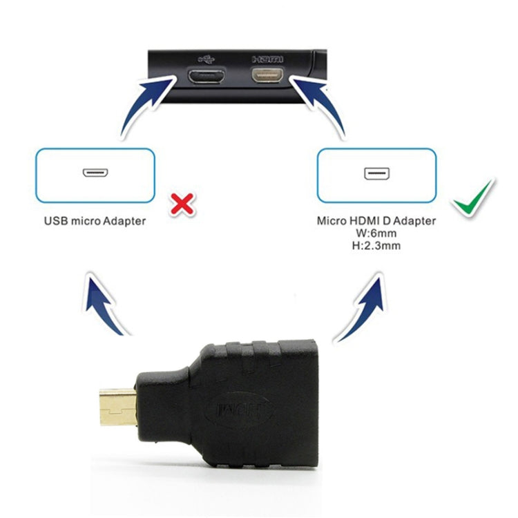 Adaptador macho Micro HDMI para fêmea HDMI (banhado a ouro), macho Micro HDMI para fêmea HDMI
