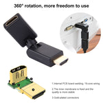 Adaptador HDMI Macho 19 Pinos para Fêmea com Rotação de 360 Graus (Banhado a Ouro)