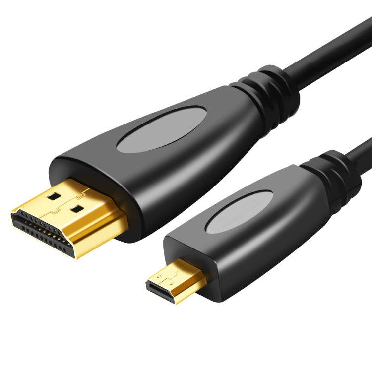 Cabo Micro HDMI Macho 3D 1080P Banhado a Ouro para HDMI Macho de 1,5m para Telemóvel, Câmaras, GoPro, Micro HDMI Banhado a Ouro, Comprimento: 1,5m