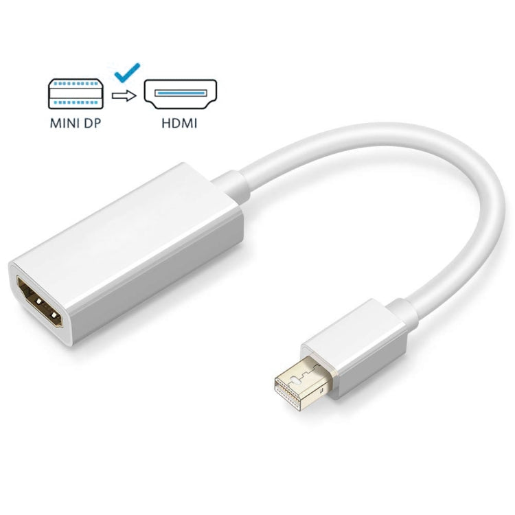 Adaptador de Cabo Mini DisplayPort Macho para HDMI Fêmea Full HD 1080P, Comprimento: 20cm, Mini DP para HDMI Branco