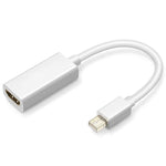 Adaptador de Cabo Mini DisplayPort Macho para HDMI Fêmea Full HD 1080P, Comprimento: 20cm, Mini DP para HDMI Branco