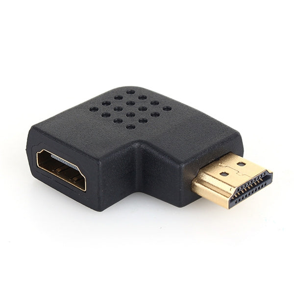 Adaptador HDMI Macho 19 Pinos para HDMI Fêmea 19 Pinos Banhado a Ouro com Ângulo de 90 Graus, HDMI Fêmea para Macho
