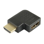 Adaptador HDMI Macho 19 Pinos para HDMI Fêmea 19 Pinos Banhado a Ouro com Ângulo de 90 Graus, HDMI Fêmea para Macho