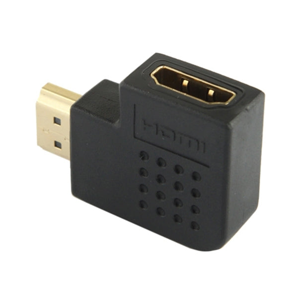 Adaptador HDMI Macho 19 Pinos para HDMI Fêmea 19 Pinos Banhado a Ouro com Ângulo de 90 Graus, HDMI Fêmea para Macho