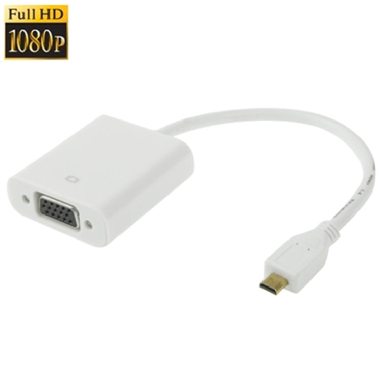 Cabo Adaptador de Vídeo Micro HDMI Macho para VGA Fêmea 22cm, Suporta Full HD 1080P, Micro HDMI Macho para VGA Fêmea
