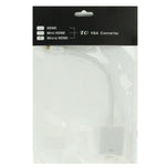 Cabo Adaptador de Vídeo Micro HDMI Macho para VGA Fêmea 22cm, Suporta Full HD 1080P, Micro HDMI Macho para VGA Fêmea
