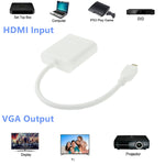 Cabo Adaptador de Vídeo Micro HDMI Macho para VGA Fêmea 22cm, Suporta Full HD 1080P, Micro HDMI Macho para VGA Fêmea