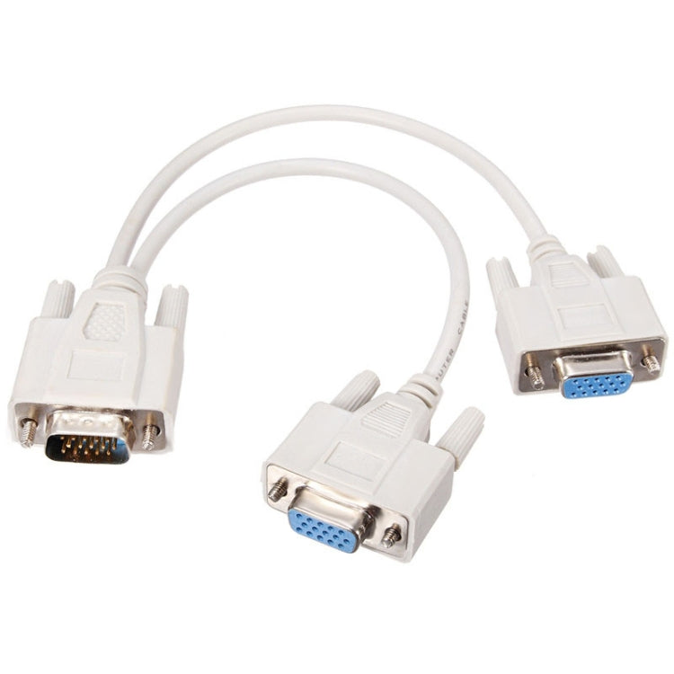 Cabo Splitter VGA SVGA HDB15 Macho para 2 Fêmeas, Comprimento: 32,5cm, S-PC-0415, S-PC-0415A