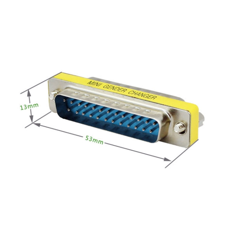 Adaptador Mini Conversor de Género DB25 25 Pinos Macho para Macho