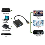 Cabo Adaptador de Vídeo Micro HDMI Macho para VGA Fêmea Full HD 1080P 22cm com Cabo de Áudio, Micro HDMI