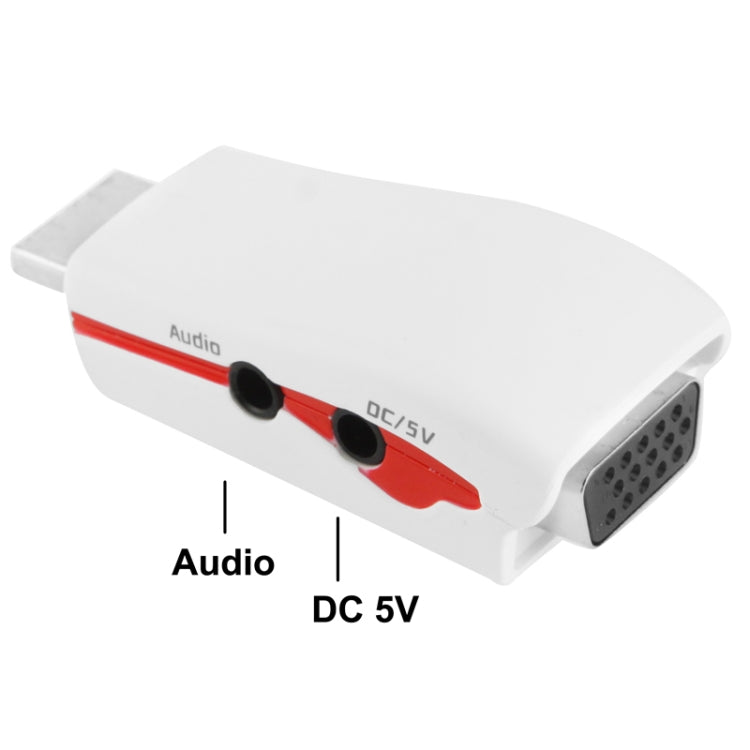 Adaptador HDMI para VGA Full HD 1080P para energia e áudio, S-PC-0470, S-PC-0470B