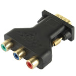 Adaptador VGA 15 pinos macho para 3 RCA componente fêmea, VGA
