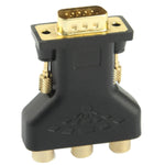 Adaptador VGA 15 pinos macho para 3 RCA componente fêmea, VGA