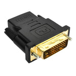 Adaptador DVI-D 24+1 pinos macho para HDMI 19 pinos fêmea para monitor / HDTV