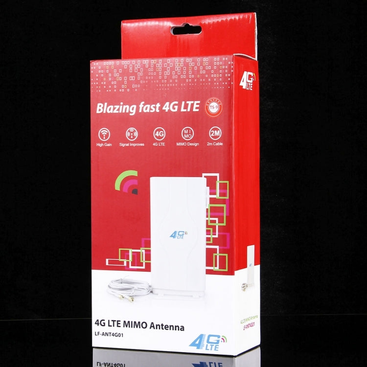 Antena MIMO 4G LTE interior LF-ANT4G01 88dBi com 2 cabos de conector de 2m, porta TS-9, porta TS-9