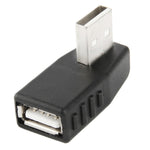 Adaptador USB 2.0 AM para AF com Ângulo de 90 Graus, Suporta Função OTG, Ângulo de 90 Graus para a Direita, Ângulo de 90 Graus para a Esquerda