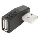 Adaptador USB 2.0 AM para AF com Ângulo de 90 Graus, Suporta Função OTG, Ângulo de 90 Graus para a Direita, Ângulo de 90 Graus para a Esquerda