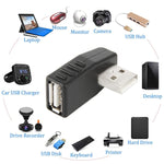 Adaptador USB 2.0 AM para AF com Ângulo de 90 Graus, Suporta Função OTG, Ângulo de 90 Graus para a Direita, Ângulo de 90 Graus para a Esquerda