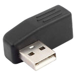 Adaptador USB 2.0 AM para AF com Ângulo de 90 Graus, Suporta Função OTG, Ângulo de 90 Graus para a Direita, Ângulo de 90 Graus para a Esquerda