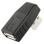 Adaptador USB 2.0 AM para AF com Ângulo de 90 Graus, Suporta Função OTG, Ângulo de 90 Graus para a Direita, Ângulo de 90 Graus para a Esquerda