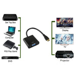 Cabo Adaptador de Vídeo Mini HDMI Macho para VGA Fêmea Full HD 1080P de 22cm com Cabo de Áudio, Mini HDMI