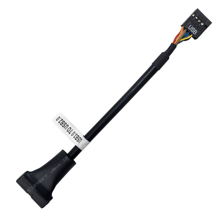 Cabo Adaptador USB 2.0 9 Pinos Placa-mãe Fêmea para USB 3.0 19 Pinos Caixa Macho, Comprimento: 15cm, 9 Pinos Fêmea para 19 Pinos Macho