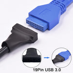 Cabo Adaptador USB 2.0 9 Pinos Placa-mãe Fêmea para USB 3.0 19 Pinos Caixa Macho, Comprimento: 15cm, 9 Pinos Fêmea para 19 Pinos Macho