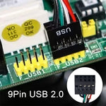 Cabo Adaptador USB 2.0 9 Pinos Placa-mãe Fêmea para USB 3.0 19 Pinos Caixa Macho, Comprimento: 15cm, 9 Pinos Fêmea para 19 Pinos Macho