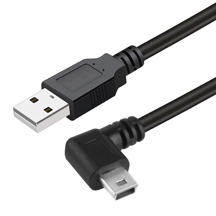 Cabo Adaptador Mini USB Macho para USB 2.0 AM com Ângulo de 90 Graus, Comprimento: 25cm, Mini USB com Ângulo Direito