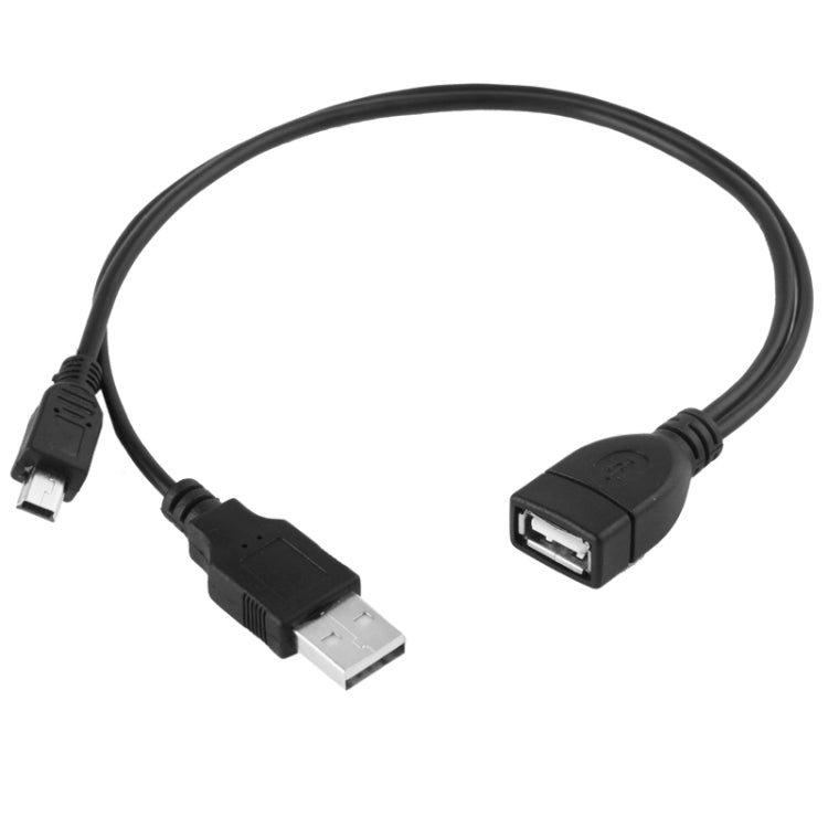 Cabo Mini USB macho + USB 2.0 AM para AF com função OTG, Comprimento: 30cm / 35cm, Mini USB + USB AM, 30cm