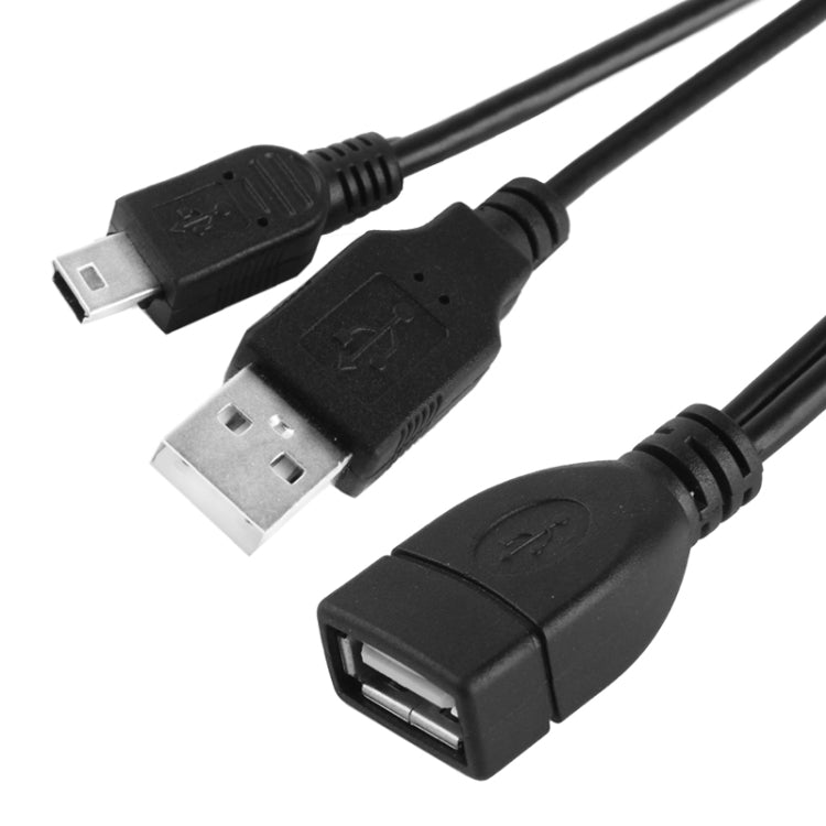 Cabo Mini USB macho + USB 2.0 AM para AF com função OTG, Comprimento: 30cm / 35cm, Mini USB + USB AM, 30cm