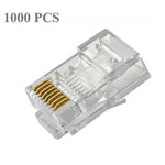 1000 unidades de conector modular RJ45, qualidade normal, 1000 unidades