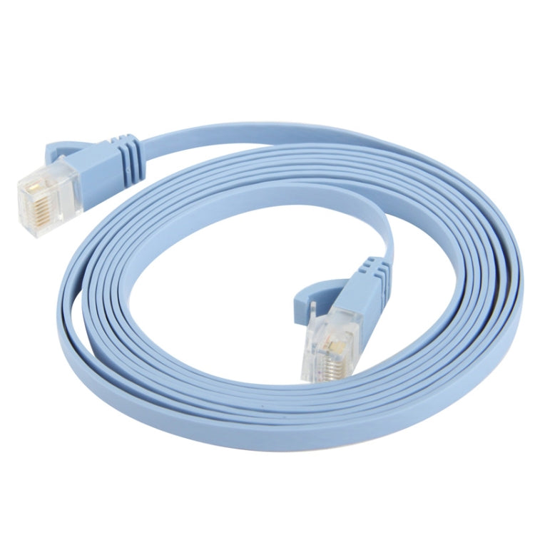 Cabo de rede LAN Ethernet ultra fino e plano de 2m, CAT6, Comprimento: 2m (Azul bebé)