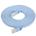 Cabo de rede LAN Ethernet ultra fino e plano de 5m, CAT6, Comprimento: 5m (Azul bebé)