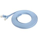 Cabo de rede LAN Ethernet ultra fino e plano de 15m, CAT6, Comprimento: 15m (Azul bebé)