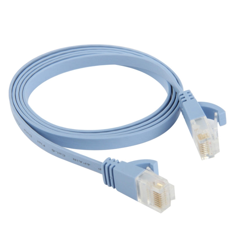 Cabo de rede LAN Ethernet ultra fino e plano de 1m, CAT6, Comprimento: 1m (Azul bebé)