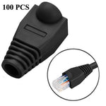 Capas protetoras para cabo de rede RJ45, preto (100 unidades por embalagem, preço para 100 unidades), 100 unidades preto, 100 unidades vermelho, 100 unidades azul, 100 unidades branco, 100 unidades verde, 100 unidades cinzento, 100 unidades amarelo