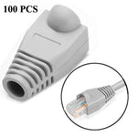 Capas protetoras para cabo de rede RJ45, preto (100 unidades por embalagem, preço para 100 unidades), 100 unidades preto, 100 unidades vermelho, 100 unidades azul, 100 unidades branco, 100 unidades verde, 100 unidades cinzento, 100 unidades amarelo
