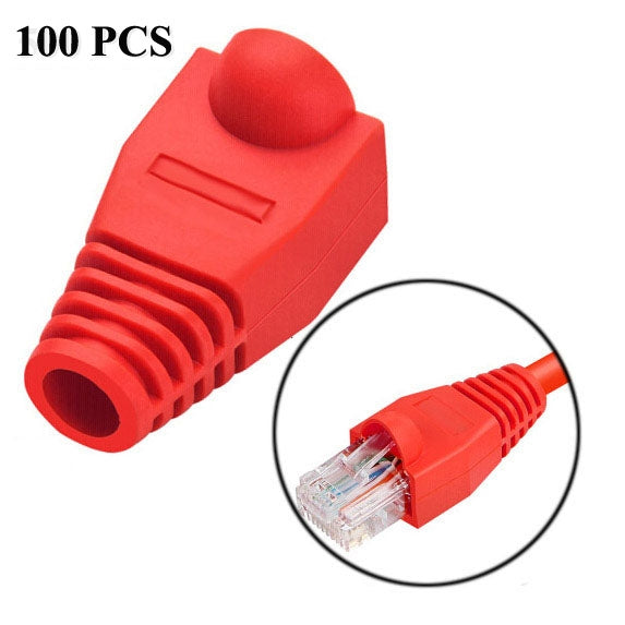 Capas protetoras para cabo de rede RJ45, preto (100 unidades por embalagem, preço para 100 unidades), 100 unidades preto, 100 unidades vermelho, 100 unidades azul, 100 unidades branco, 100 unidades verde, 100 unidades cinzento, 100 unidades amarelo