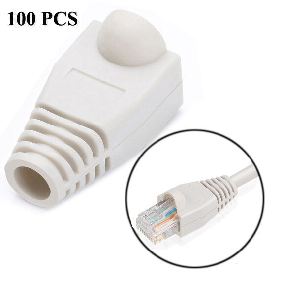 Capas protetoras para cabo de rede RJ45, preto (100 unidades por embalagem, preço para 100 unidades), 100 unidades preto, 100 unidades vermelho, 100 unidades azul, 100 unidades branco, 100 unidades verde, 100 unidades cinzento, 100 unidades amarelo