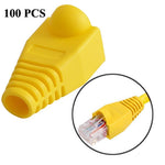 Capas protetoras para cabo de rede RJ45, preto (100 unidades por embalagem, preço para 100 unidades), 100 unidades preto, 100 unidades vermelho, 100 unidades azul, 100 unidades branco, 100 unidades verde, 100 unidades cinzento, 100 unidades amarelo